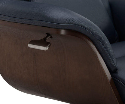 Fauteuil inclinable et ottoman en cuir Alvar