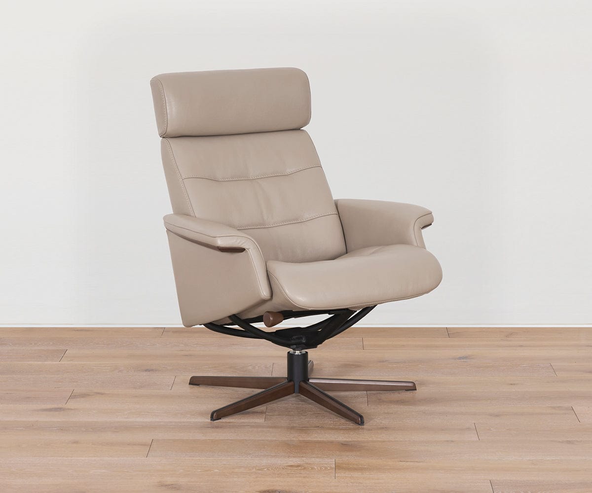 Fauteuil inclinable et ottoman en cuir Steffen