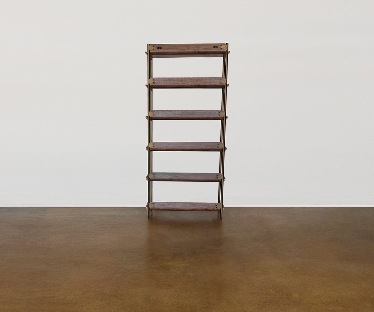 Freya 6 étagères avec bureau - Noyer