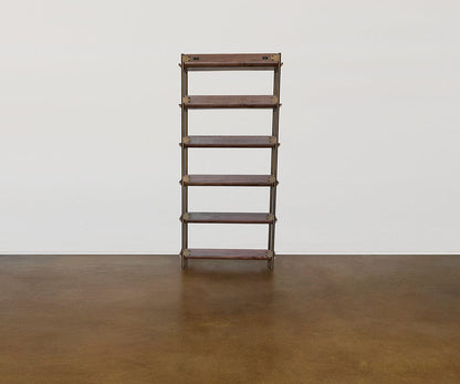 Freya 6 étagères avec bureau - Noyer