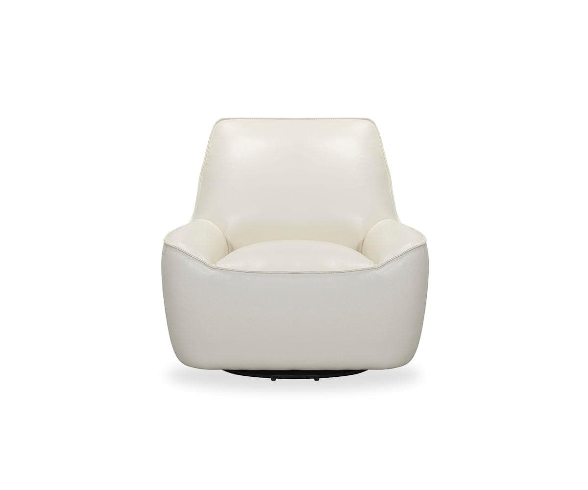 Chaise pivotante en cuir Rost
