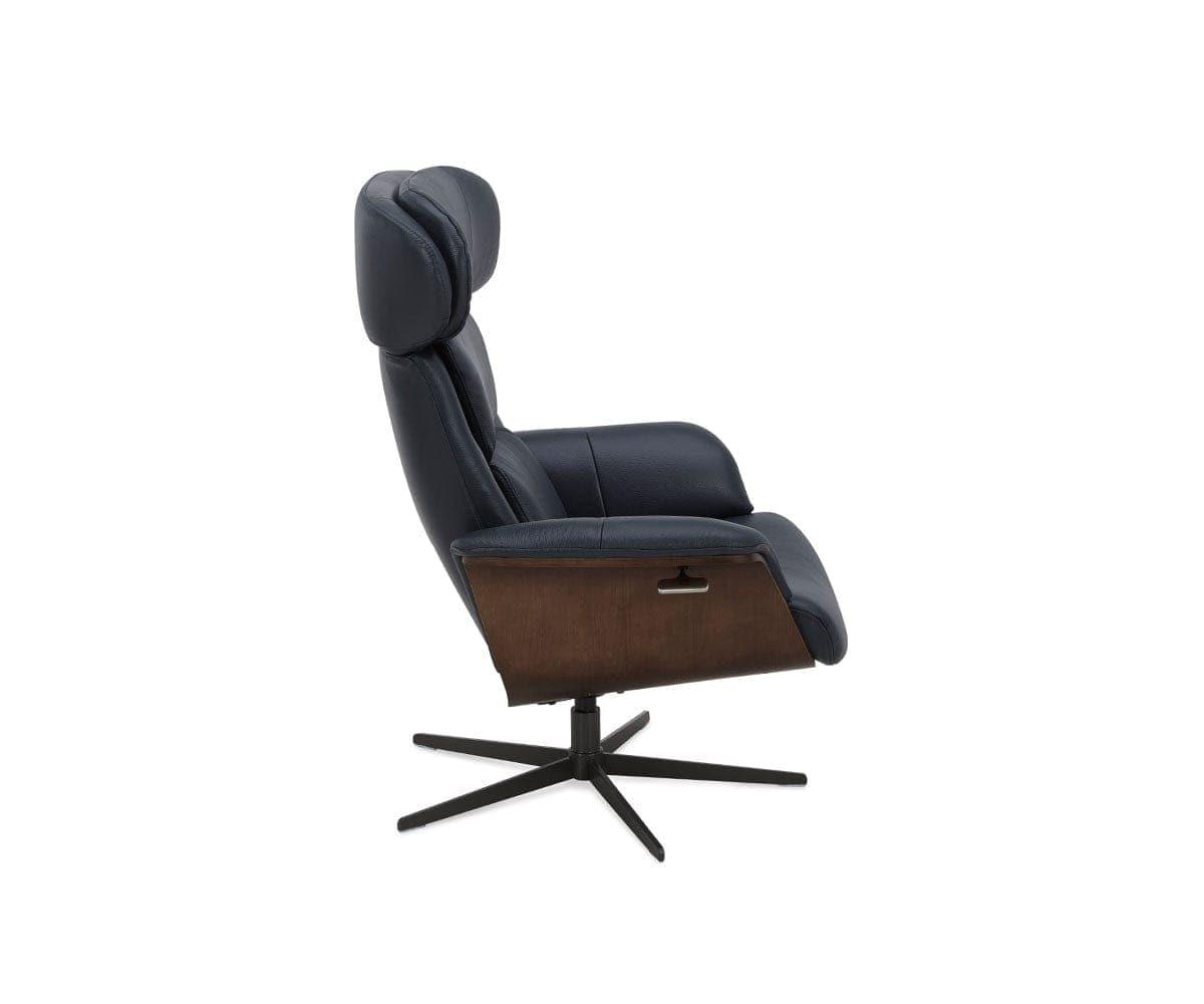Fauteuil inclinable et ottoman en cuir Alvar