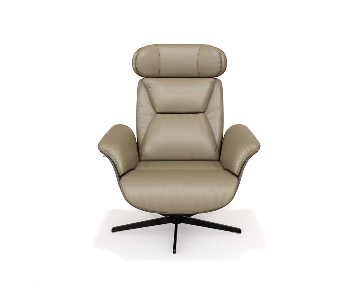 Fauteuil inclinable et ottoman en cuir Alvar