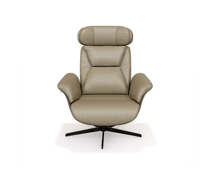 Fauteuil inclinable et ottoman en cuir Alvar