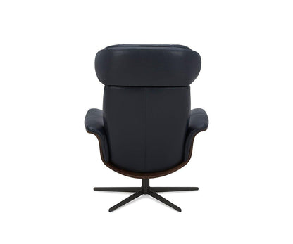 Fauteuil inclinable et ottoman en cuir Alvar