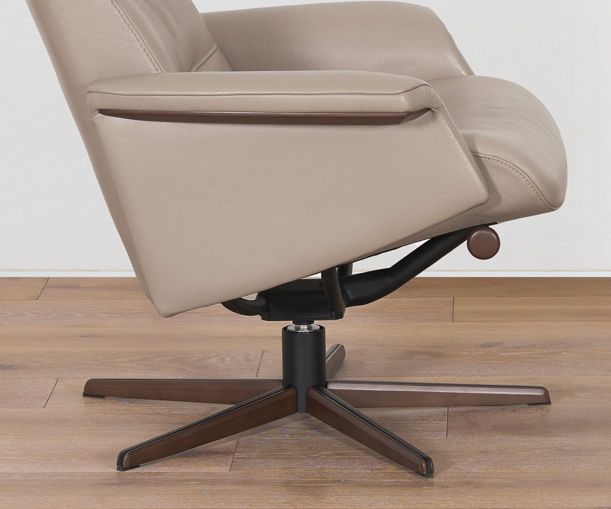 Fauteuil inclinable et ottoman en cuir Steffen